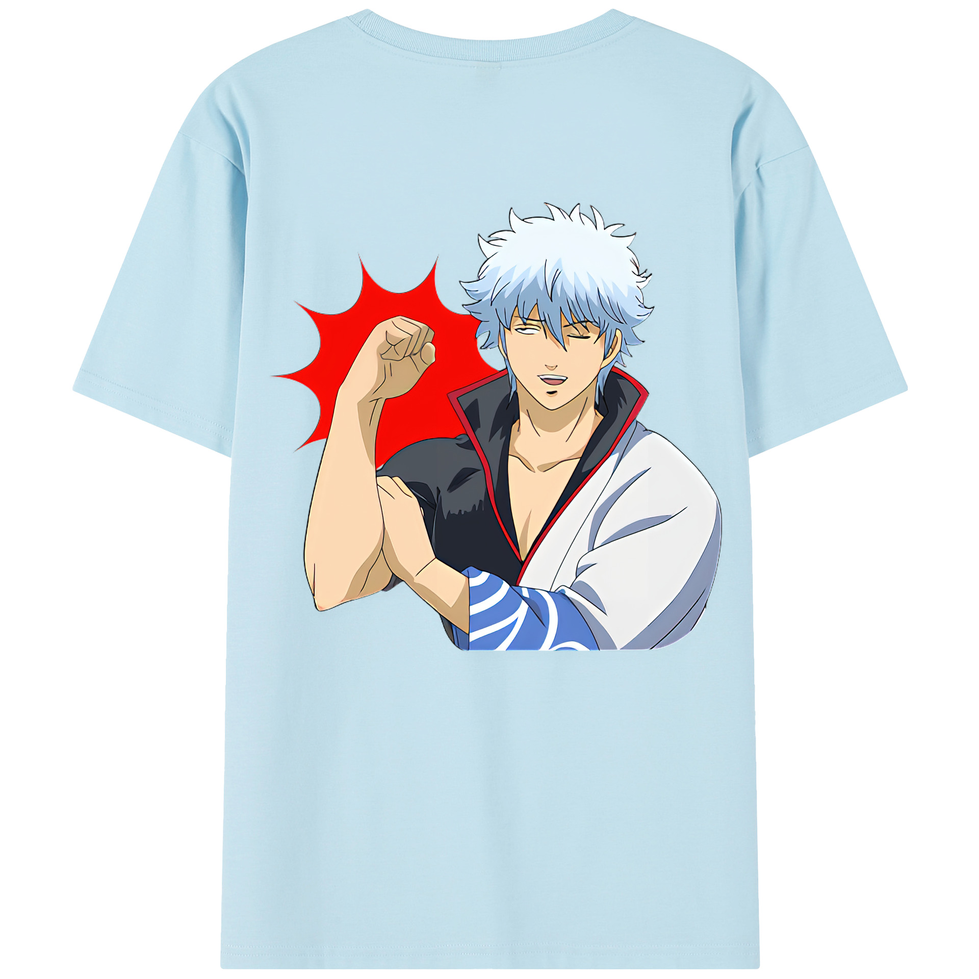 （画像用） ぎんたま 坂田銀時（さかたぎんとき） 神楽 志村新八（しむら しんぱち） GINTAMA Sakata Gintoki Kagura Shimura Shinpachi 綿100％半袖Tシャツ（背面プリント）